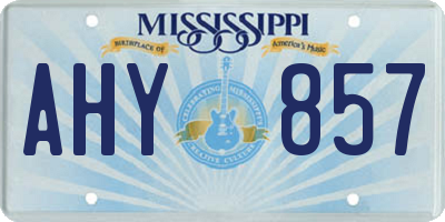 MS license plate AHY857