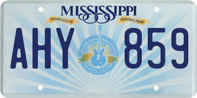 MS license plate AHY859