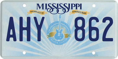 MS license plate AHY862