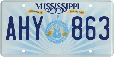 MS license plate AHY863