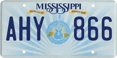 MS license plate AHY866