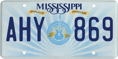 MS license plate AHY869