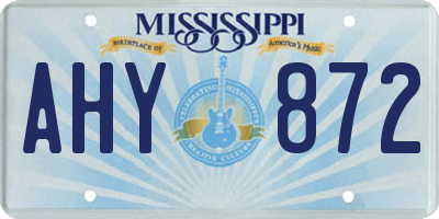 MS license plate AHY872