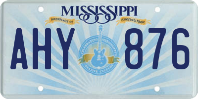 MS license plate AHY876