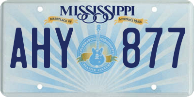 MS license plate AHY877