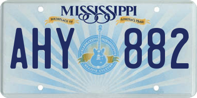 MS license plate AHY882