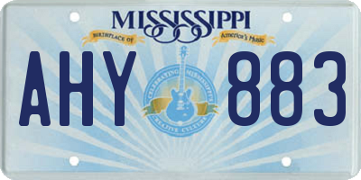 MS license plate AHY883