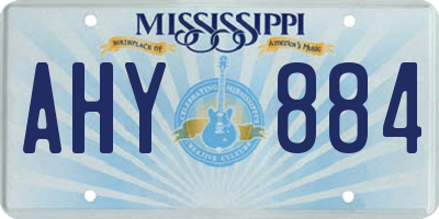 MS license plate AHY884