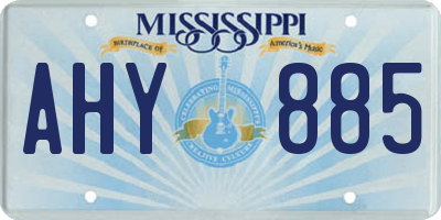 MS license plate AHY885