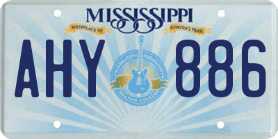 MS license plate AHY886