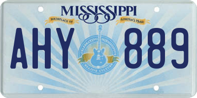 MS license plate AHY889