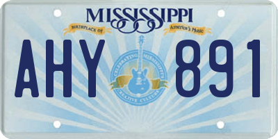 MS license plate AHY891