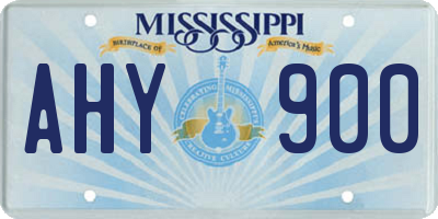 MS license plate AHY900