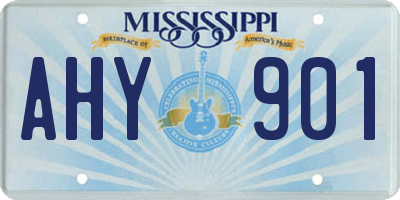 MS license plate AHY901