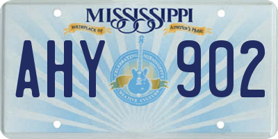 MS license plate AHY902