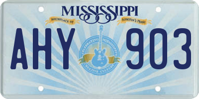MS license plate AHY903