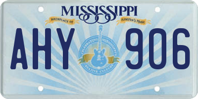 MS license plate AHY906
