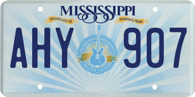 MS license plate AHY907