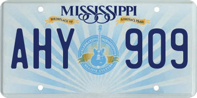 MS license plate AHY909