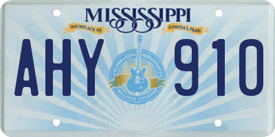 MS license plate AHY910