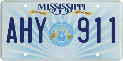 MS license plate AHY911
