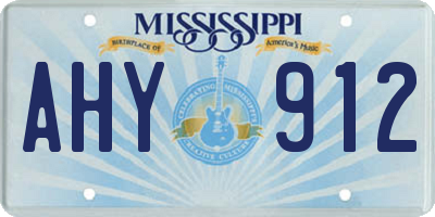 MS license plate AHY912