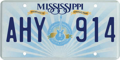 MS license plate AHY914