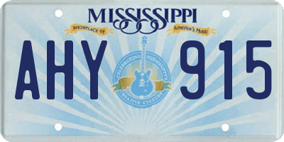 MS license plate AHY915