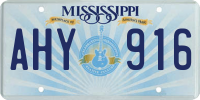 MS license plate AHY916