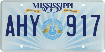 MS license plate AHY917