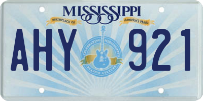 MS license plate AHY921