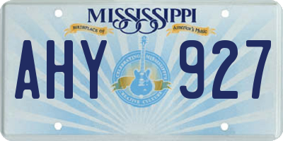 MS license plate AHY927
