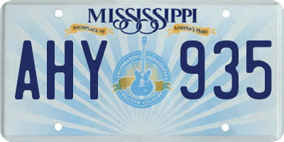 MS license plate AHY935