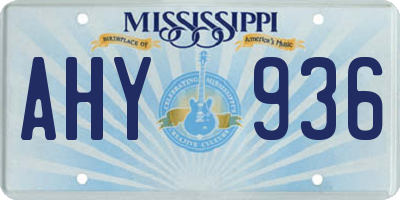MS license plate AHY936