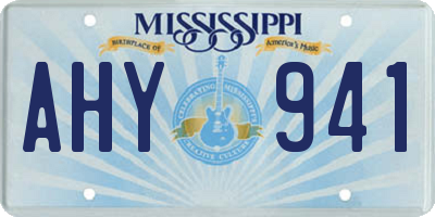 MS license plate AHY941
