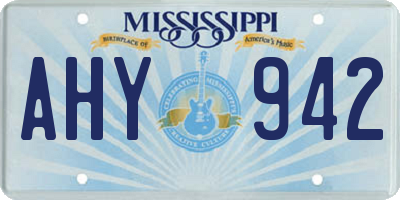 MS license plate AHY942