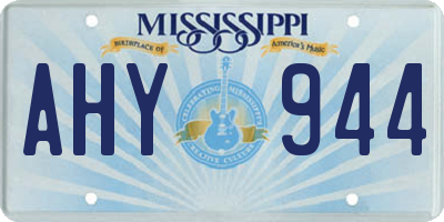 MS license plate AHY944