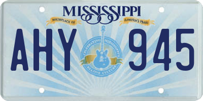 MS license plate AHY945