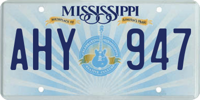 MS license plate AHY947