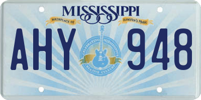 MS license plate AHY948