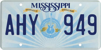 MS license plate AHY949