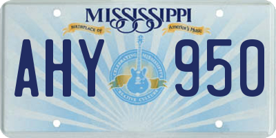 MS license plate AHY950