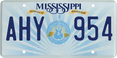 MS license plate AHY954