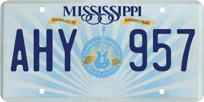 MS license plate AHY957