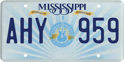 MS license plate AHY959