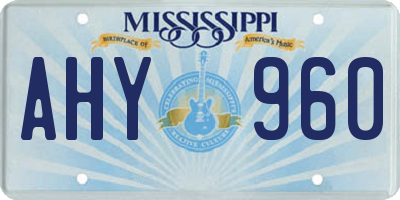 MS license plate AHY960