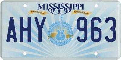 MS license plate AHY963