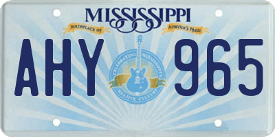 MS license plate AHY965