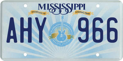 MS license plate AHY966