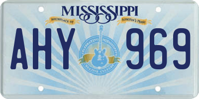 MS license plate AHY969